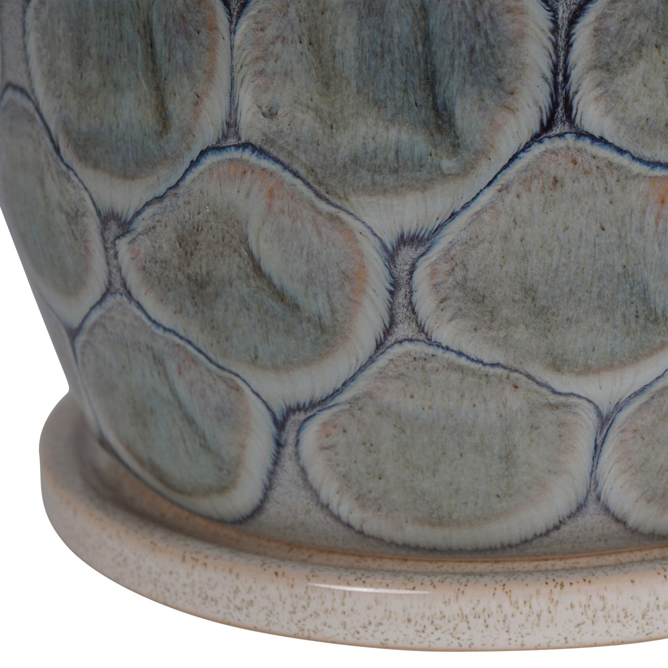 Armadillo Azure Blue & Taupe Ceramic Planter | Large